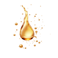 AI generated Oil drops or Serum droplet gold on a transparent background. png