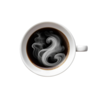 AI generated Cup of coffee ,top view ,with transparent background. png