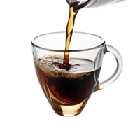 ai généré goutte café avec une coup de Expresso sur transparent Contexte png