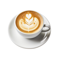 AI generated Latte coffee ,with transparent background. png