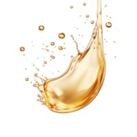 ai generiert Öl Tropfen oder Serum Tröpfchen Gold auf ein transparent Hintergrund. png