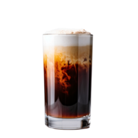ai generiert Nitro Kaffee, kalt brauen infundiert mit Stickstoff- auf transparent Hintergrund. png
