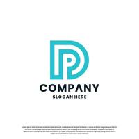 creative monogram letter P D logo design for your business vector