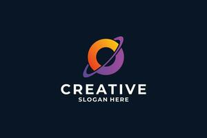 Abstract letter O logo design combine with creative concept. vector