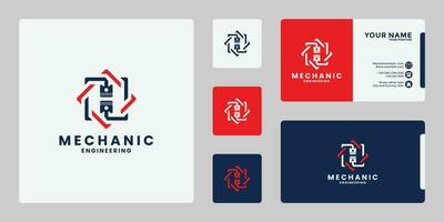 creative mechanic logo design for workshop, engineering, mechanical vector