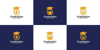 graduado logo, graduación logo, educación logo recopilación. vector