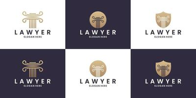 ley bufete de abogados oficina, abogado servicios, vector logo modelo