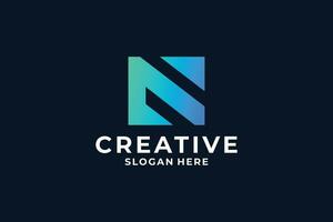 Modern concept letter N logo design with creative gradient color. vector