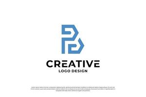 Letter BP logo design template. Initial letters BP. Symbol BP. Creative letter BP logo vector. vector