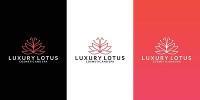 lujoso loto logo diseño para tu negocio salón, spa, yoga vector