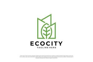 Green city logo. Environmentally friendly residential logo design concept. vector