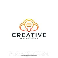 smart chat idea logo design for your company smart technology vector