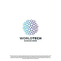 modern technology logo design inspiration vector