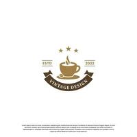 Clásico café logo diseño. retro café tienda logo. vector