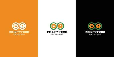 creative infinity food restaurant logo design inspiration with food element vector