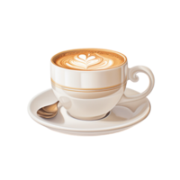 AI generated Cup of hot Flat White coffee on transparent background. png