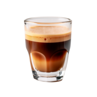 ai generiert Ristretto, ein kürzer und Mehr konzentriert Espresso Schuss auf transparent Hintergrund. png