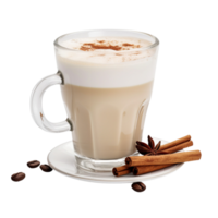 AI generated Chai latte on transparent background. png