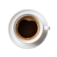 AI generated Cup of coffee ,top view ,with transparent background. png