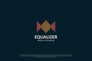 Simple music sound logo. Vector equalizer logotype icon.