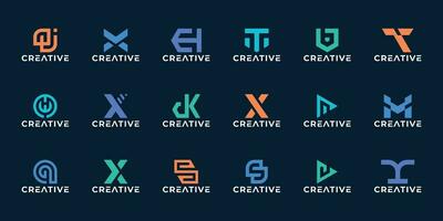 set of creative initial a - z monogram logo design vector