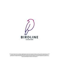 modern bird line logo design. minimalist bird logo template. vector