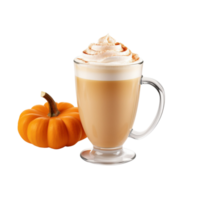 ai generado calabaza especia latté es estacional favorito con calabaza con transparente antecedentes. png