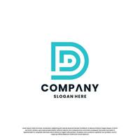 Creative letter D monogram logo design template vector