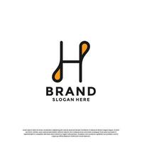 letter H with drop combination logo design inspiration vector