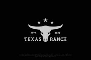Texas rancho, vacas granja Insignia logo diseño Clásico estilo. vector