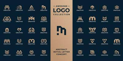 unique initial letter m logo design collection. vector