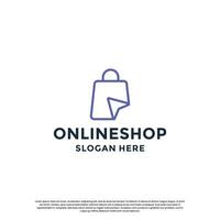 online shopping logo design. quick shopping store logo template vector