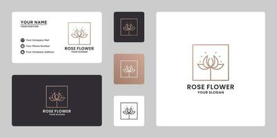 luxury rose flower logo design. feminine beauty rose logo template vector