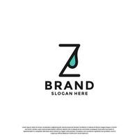 letter Z with drop combination logo design inspiration vector