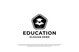 education logo design. Emblem pentagon symbol vector