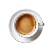 ai généré tasse de café ,haut vue ,avec transparent Contexte. png