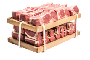 AI generated Raw racks of lamb isolated on a transparent background. png