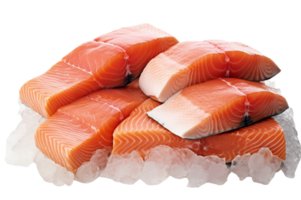 AI generated Raw Fresh Salmon on transparent background. png