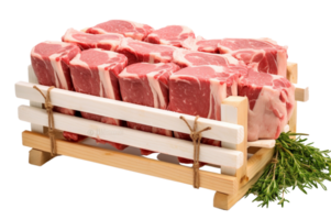 AI generated Raw racks of lamb isolated on a transparent background. png