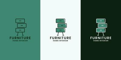 home furniture logo design template vector