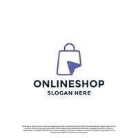 online shopping logo design. quick shopping store logo template vector