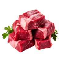 crudo carne de vaca cortar carne en un transparente antecedentes. png