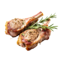 Lamb chops on a transparent background. png