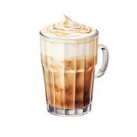 ai gegenereerd vanille latte , latte met vanille siroop Aan transparant achtergrond. png