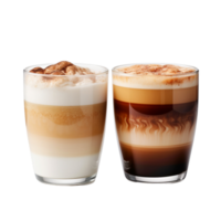 ai gegenereerd cups van heet macchiato koffie ,met transparant achtergrond. png