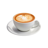 ai generiert Cappuccino ist Espresso mit gleich Teile gedämpft Milch und Schaum ,,mit transparent Hintergrund. png