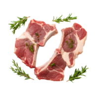 Lamb chops raw on a transparent background. png