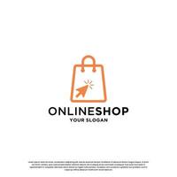 online shopping logo design. quick shopping store logo template vector