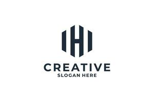 Abstract letter H logo design with creative Hexagon shape. vector