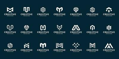 collection of initial monogram M logo design. Creative idea initial M logo. vector